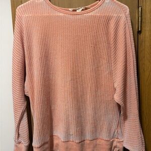 Light Pink Waffle Knit Pullover